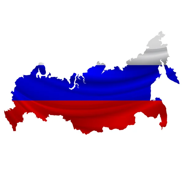 Rosja flaga Mapa ikona — Wektor stockowy